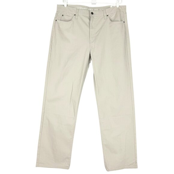 NWT Smiths Workwear Men Relaxed 5-Pocket Stretch Light Stone Canvas Pants 36x34 - Picture 1 of 12
